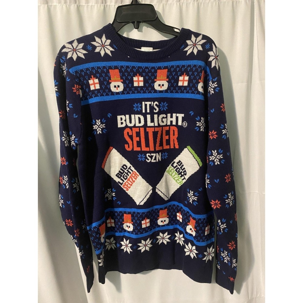 Bud Light Seltzer Beer Holiday‎ Christmas Sweater Large